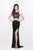 Primavera Couture - Two-Piece Sequined Jewel Sheath Gown with Side Slit 1802 in Black and Multi-Color