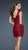 La Femme - Sequined One Shoulder Sweetheart Sheath Dress 18038 In Red