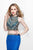 Primavera Couture - Two Piece Fitted Long Dress with Slit 1803 in Blue