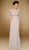 Rina Di Montella - RD1804 Beaded Quarter Sleeve Empire Chiffon Gown in Neutral