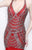 Primavera Couture - V-Neck Sequined Mermaid Gown 1806 in Red