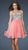 La Femme - Sequined Straight Neck Empire Waist A-line Dress 18063 In Pink