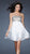 La Femme - Sequined Straight Neck Empire Waist A-line Dress 18063 In White