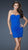 La Femme - Fitted Strapless Ruched Cocktail Dress 18110 in Blue