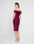 Terani Couture - 1811C6001 Knee Length Surplice Off Shoulder Dress In Red