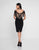 Terani Couture - 1811C6006 Embellished Illusion High Neck Dress In Black and Neutral