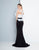 Terani Couture - 1811E6100 Lace Asymmetric Peplum Sheath Dress In White and Black