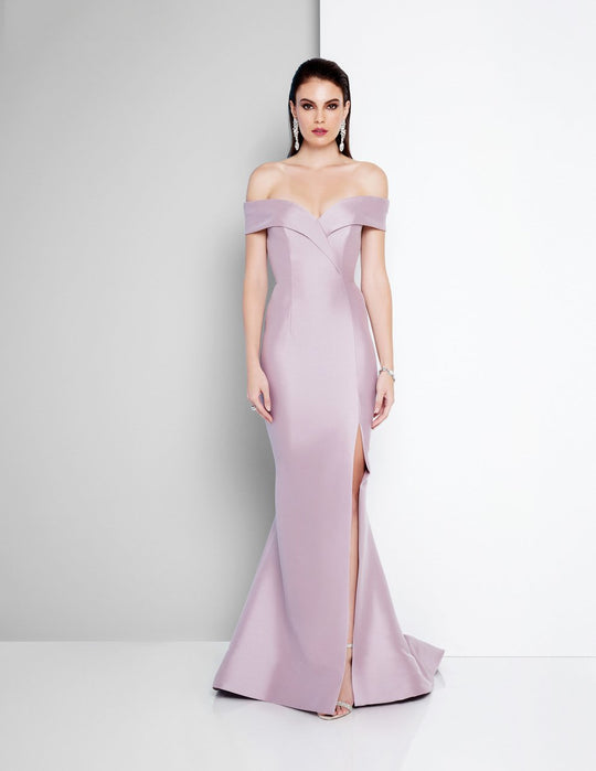 Terani Couture - 1811E6107 Off-Shoulder Mikado Mermaid Gown In Purple