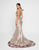 Terani Couture - 1811E6123 Multi-Colored Asymmetric Sheath Dress In Neutral and Multi-Color