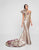 Terani Couture - 1811E6123 Multi-Colored Asymmetric Sheath Dress In Neutral and Multi-Color