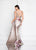 Terani Couture - 1811E6124 Multi-Color Illusion Bateau Mermaid Dress In Neutral and Multi-Color
