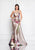 Terani Couture - 1811E6124 Multi-Color Illusion Bateau Mermaid Dress In Neutral and Multi-Color