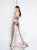 Terani Couture - 1811E6125 Multi-Colored Off-Shoulder A-line Dress In Neutral and Multi-Color