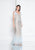 Terani Couture - 1811GL6426 Bedazzled V-neck Sheath Dress In Blue and Neutral