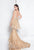 Terani Couture - 1811GL6455 Embellished Peplum Mermaid Dress In Neutral