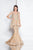 Terani Couture - 1811GL6455 Embellished Peplum Mermaid Dress In Neutral