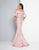 Terani Couture - 1811M6550 Puff Sleeve Off-Shoulder Mermaid Dress In Pink