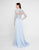 Terani Couture - 1811M6563 Embellished Jewel A-line Dress In Blue and Neutral