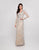 Terani Couture - 1811M6575 Embellished V-neck A-line Dress In Silver and Neutral
