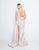 Terani Couture - 1811M6581X Floral Brocade Open Back Long Gown In Neutral and Floral