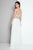 Terani Couture - 1811P5214 Pearl Beaded Strapless Chiffon Gown In White and Neutral