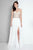 Terani Couture - 1811P5214 Pearl Beaded Strapless Chiffon Gown In White and Neutral
