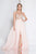 Terani Couture - 1811P5215 Beaded Nude Illusion Chiffon Gown In Pink and Neutral