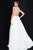 Terani Couture - 1811P5215 Beaded Nude Illusion Chiffon Gown In White and Neutral