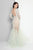 Terani Couture - 1811P5506 Beaded Nude Illusion Tulle Mermaid Gown In Green and Neutral