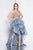 Terani Couture - 1811P5782 Beaded Bodice T-Strap Hi-Lo Prom Dress In Silver