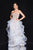 Terani Couture - 1811P5820 Bedazzled Strapless Tulle High Low Dress In White and Nude