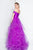 Terani Couture - 1811P5838 Off Shoulder Plunging Illusion Mikado Gown In Purple