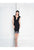 Terani Couture - 1811C6011 Chic V-neck Fringe Sheath Dress In Black