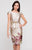 Terani Couture - 1811C6023 Floral Bateau Cap Sleeves Dress In Neutral and Multi-Color