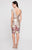 Terani Couture - 1811C6023 Floral Bateau Cap Sleeves Dress In Neutral and Multi-Color