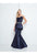 Terani Couture - 1811E6116 Embellished Pleated Mermaid Dress In Blue