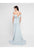 Terani Couture - 1811E6133 Off-Shoulder Trumpet Dress With Bow Accent In Blue