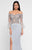 Terani Couture - 1811E6134 Bead Embellished Off Shoulder Slit Dress In Silver