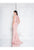 Terani Couture - 1811E6136 Lace Illusion Bateau Sheath Dress In Pink and Neutral