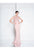 Terani Couture - 1811E6136 Lace Illusion Bateau Sheath Dress In Pink and Neutral