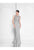 Terani Couture - 1811E6136 Lace Illusion Bateau Sheath Dress In Gray and Neutral