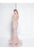 Terani Couture - 1811GL6405 Embellished Illusion Bateau Trumpet Dress In Pink and Silver