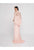 Terani Couture - 1811M6569 Embellished High Collar Cape Sheath Dress In Orange and Pink