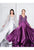 Terani Couture - 1811M6587 Beaded Sheer Long Sleeved Gown  In Silver and Purple
