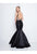 Terani Couture - 1811P5229 Beaded Plunging V-Neck Mermaid Gown In Black and Nude