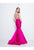 Terani Couture - 1811P5229 Beaded Plunging V-Neck Mermaid Gown In Pink and Nude