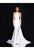 Terani Couture - 1811P5230 Halter Neck Trumpet Dress With Train In White