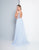 Terani Couture - 1811P5239X Plunging Fitted Evening Dress with Slit In Blue