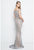 Terani Couture - 1811P5261 Embellished Off-Shoulder Trumpet Dress In Silver and Nude