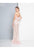 Terani Couture - 1811P5508 Floral Applique Sweetheart Trumpet Dress In Pink and Nude